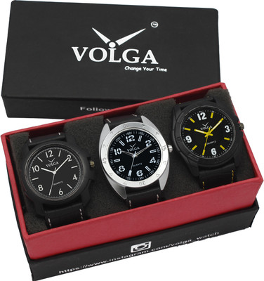 

Volga VLW05-14-17-31 Mens Leather Belt Combo With Designer Stylish Branded Trendy box Watch - For Men