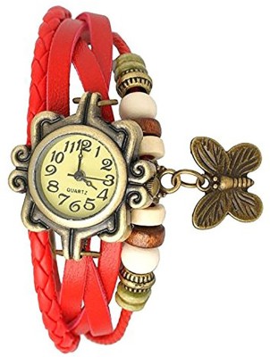 keepkart Butterfly Red Leather Vintage 4189 Watch  - For Girls   Watches  (Keepkart)
