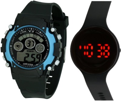 Pappi Boss QUALITY ASSURED Pack of 2 Blue Dial Sports 7 Light Display & Black Round LED Digital Watch  - For Boys & Girls   Watches  (Pappi Boss)