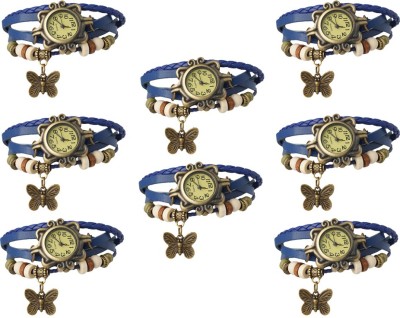 NS18 Vintage Butterfly Rakhi Combo of 8 Blue Analog Watch  - For Women   Watches  (NS18)
