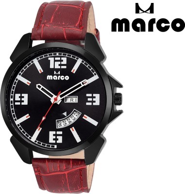 Marco DAY AND DATE 2014-BLK-RED Analog Watch  - For Men   Watches  (Marco)