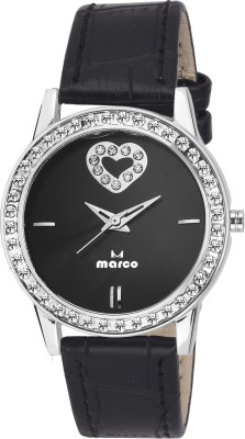 Marco DIAMOND MR-LR 7001 BLACK Analog Watch  - For Women   Watches  (Marco)