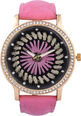 3wish Handmade Pink Dial Leather Strap Watch  - For Women   Watches  (3wish)
