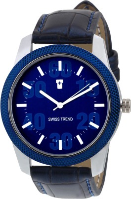 Swiss Trend ST2040 Blue Dial Blue Bezel Latest Trend Watch  - For Men   Watches  (Swiss Trend)