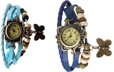 NS18 Vintage Butterfly Rakhi Watch Combo of 2 Sky Blue And Blue Analog Watch  - For Women   Watches  (NS18)