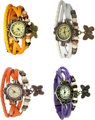 

Kissu Vintage Rakhi Combo of 4 Yellow, Orange, White And Purple Watch - For Women