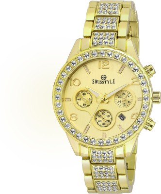 Swisstyle Gold-SS-LR251-GLD-GLD Analog Watch  - For Girls   Watches  (Swisstyle)