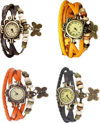 

NS18 Vintage Butterfly Rakhi Combo of 4 Brown, Orange, Yellow And Black Watch - For Women