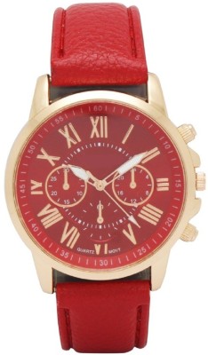 Zillion Zillion Mock Chrono Red Faux Leather Watch  - For Women   Watches  (Zillion)
