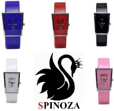 SPINOZA Glory square multi color stylish simple pack of 5 watches Analog Watch  - For Women   Watches  (SPINOZA)