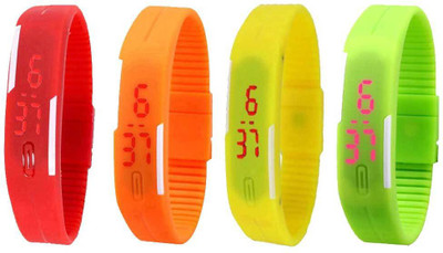 

Kissu Led Magnet Band Combo of 4 Red, Orange, Yellow And Green Watch - For Men & Women