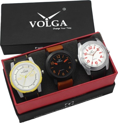 Volga VLW05-19-29-43 Mens Leather Belt Combo With Designer Stylish Branded Trendy box Analog Watch  - For Men   Watches  (Volga)