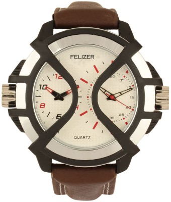 Felizer Brown Strap Dual Time Analog Watch  - For Men   Watches  (Felizer)