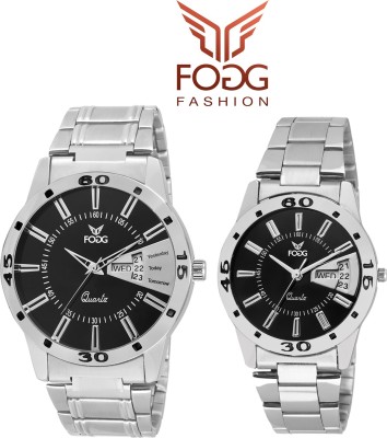 Fogg 5040-BK-CK Day and Date Combo Watch  - For Couple   Watches  (FOGG)