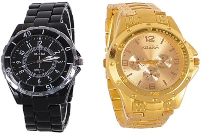 Rosra Black-Gold-117 Analog Watch  - For Men   Watches  (Rosra)