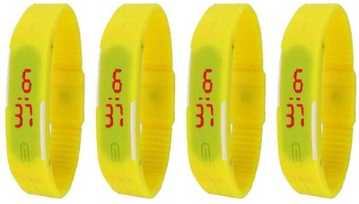 NS18 Silicone Led Magnet Band Combo of 4 Yellow Digital Watch  - For Boys & Girls   Watches  (NS18)