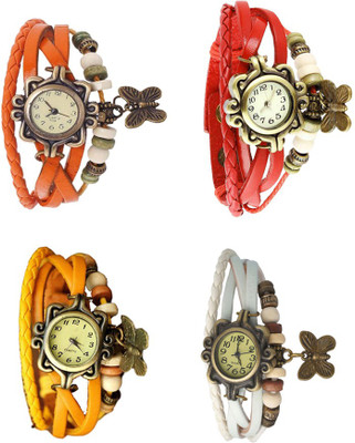 

NS18 Vintage Butterfly Rakhi Combo of 4 Orange, Yellow, Red And White Watch - For Women