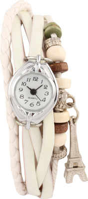 Declasse WHITE SILVER BRACELET HAVING VINTAGE Eiffel TOWER PENDENT Analog Watch - For Girls, Women Analog Watch - For Girls