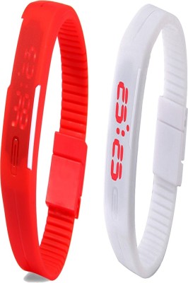 Y&D Combo of Led Band Red + White Digital Watch  - For Couple   Watches  (Y&D)
