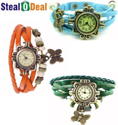 Stealodeal Beautiful Colors Vintage Style Butterfly Watch  - For Men & Women   Watches  (Stealodeal)