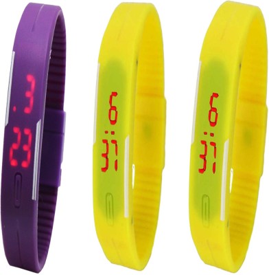 Twok Combo of Led Band Purple + Yellow + Yellow Digital Watch  - For Men & Women   Watches  (Twok)