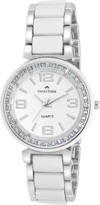 SWISSTONE CREM505-WHT-SLV Analog Watch  - For Women   Watches  (Swisstone)