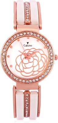 Calvino CLAB-16103-CH-Flower_WhiteGoldWhite Analog Watch  - For Women   Watches  (Calvino)