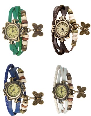 NS18 Vintage Butterfly Rakhi Combo of 4 Green, Blue, Brown And White Analog Watch  - For Women   Watches  (NS18)