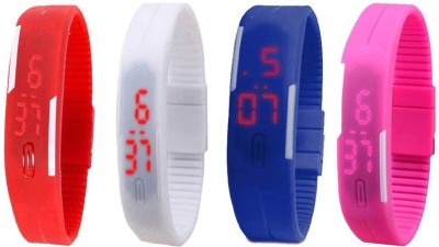 NS18 Silicone Led Magnet Band Combo of 4 Red, White, Blue And Pink Digital Watch  - For Boys & Girls   Watches  (NS18)