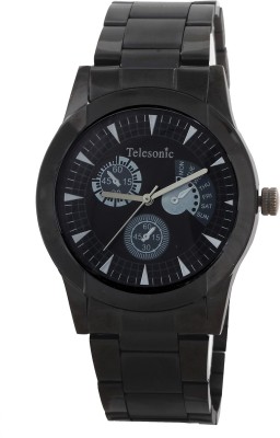 Telesonic GCBK07BLACK Platinum Time Analog Watch  - For Men   Watches  (Telesonic)