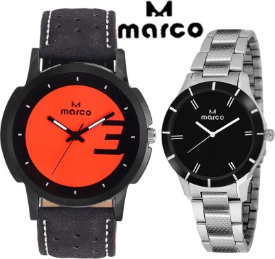 Marco elite combo 240 orange 65 black Analog Watch  - For Couple   Watches  (Marco)