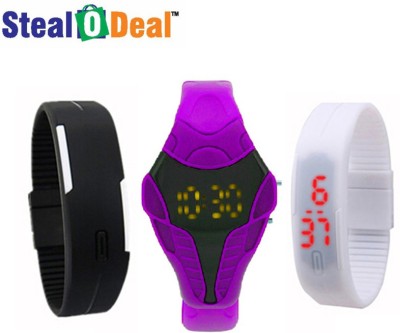 Stealodeal Purple Cobra Shape With Black and White Led Kids Led Watch  - For Boys & Girls   Watches  (Stealodeal)