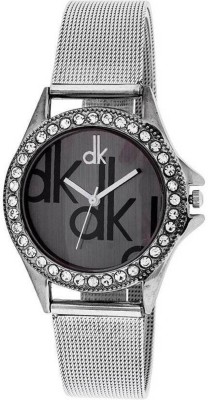 SPINOZA Silver metal belt black dial stylish attractive fancy Analog Watch  - For Girls   Watches  (SPINOZA)