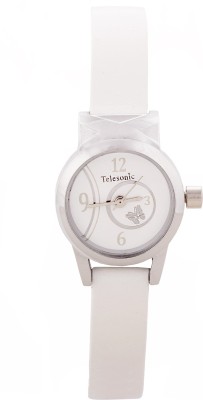 Telesonic TBOS-002 (White) Butterfly Round Watch  - For Women   Watches  (Telesonic)