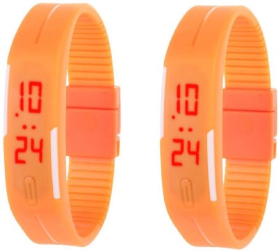 Fashion Gateway Orange Led Magnet Band (pack of 2) Orange Digital Watch  - For Boys & Girls   Watches  (Fashion Gateway)
