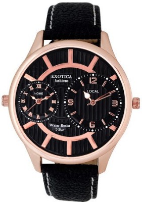 Exotica Fashions EF-70-DUAL-LS-Rose-Gold-Black Basic Analog Watch  - For Men   Watches  (Exotica Fashions)