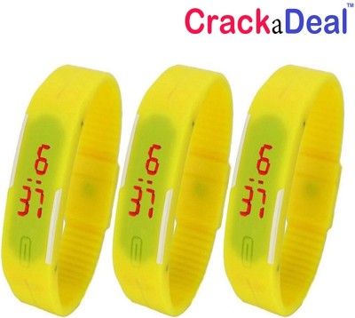 CrackaDeal | Pack of 3 |High Quality Yellow led Watch Digital Watch  - For Couple   Watches  (CrackaDeal)