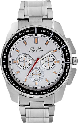 Pappi Boss Sober Eye Catching Metallic Silver Steel Chain Octane Chronograph Pattern Decent Analog Watch  - For Men   Watches  (Pappi Boss)