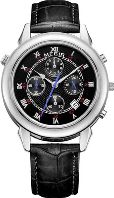 

Megir Gmarks-2013-Black Twin Executive Watch - For Men