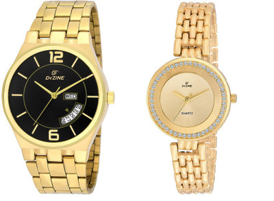 

Dezine DZ44BLK+LR2030GLD Day and Date Display cmb Watch - For Girls