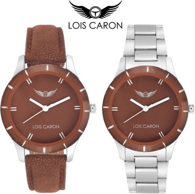 Lois Caron LCS-4534+4535 Brown Dial Watch  - For Girls   Watches  (Lois Caron)