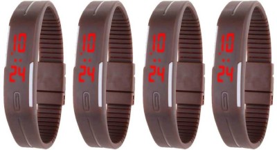NS18 Silicone Led Magnet Band Combo of 4 Brown Digital Watch  - For Boys & Girls   Watches  (NS18)