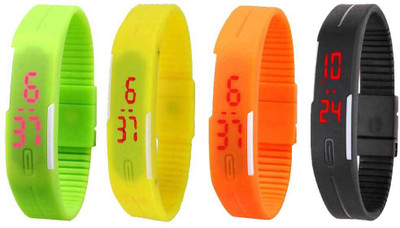 

Kissu Led Magnet Band Combo of 4 Green, Yellow, Orange And Black Watch - For Men & Women