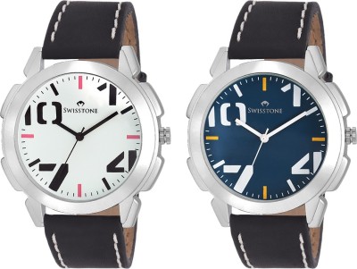 Swisstone GR102-WHT-BLK & GR102-BLU-BLK Analog Watch  - For Men   Watches  (Swisstone)