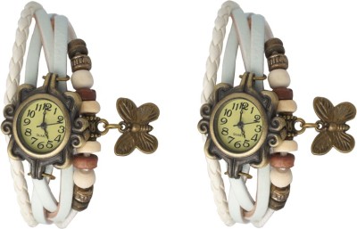 NS18 Vintage Butterfly Rakhi Watch Combo of 2 White And White Analog Watch  - For Women   Watches  (NS18)