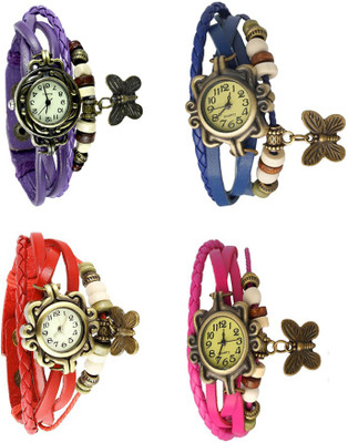 

Kissu Vintage Rakhi Combo of 4 Purple, Red, Blue And Pink Watch - For Women