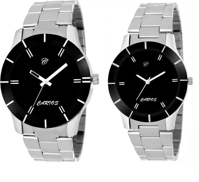 Carios CR1010 High Quality Combos of Gents And Ladies Well Looking Attractive Black Dial Explorer Chian Analog Watch  - For Men & Women   Watches  (Carios)