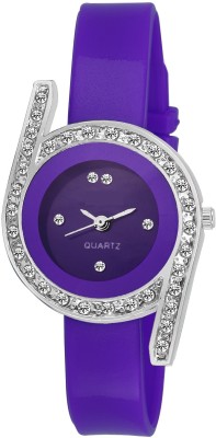 Pappi Boss QUALITY ASSURED - Sober Purple Stone Studded Casual Analog Watch  - For Girls   Watches  (Pappi Boss)