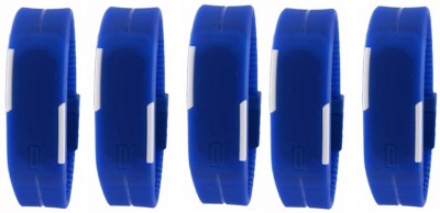 Fashion Gateway Blue Led Magnet Band (pack of 5) Blue Digital Watch  - For Boys & Girls   Watches  (Fashion Gateway)