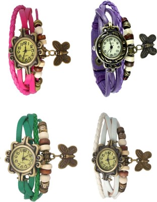 NS18 Vintage Butterfly Rakhi Combo of 4 Pink, Green, Purple And White Analog Watch  - For Women   Watches  (NS18)